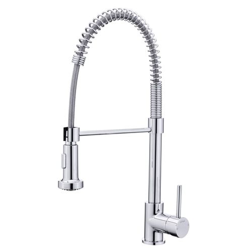 Estilo 35mm Chrome Side Pin Lever Coil Tall Vege Spray Sink Mixer - WELS 5 Star 6L/min