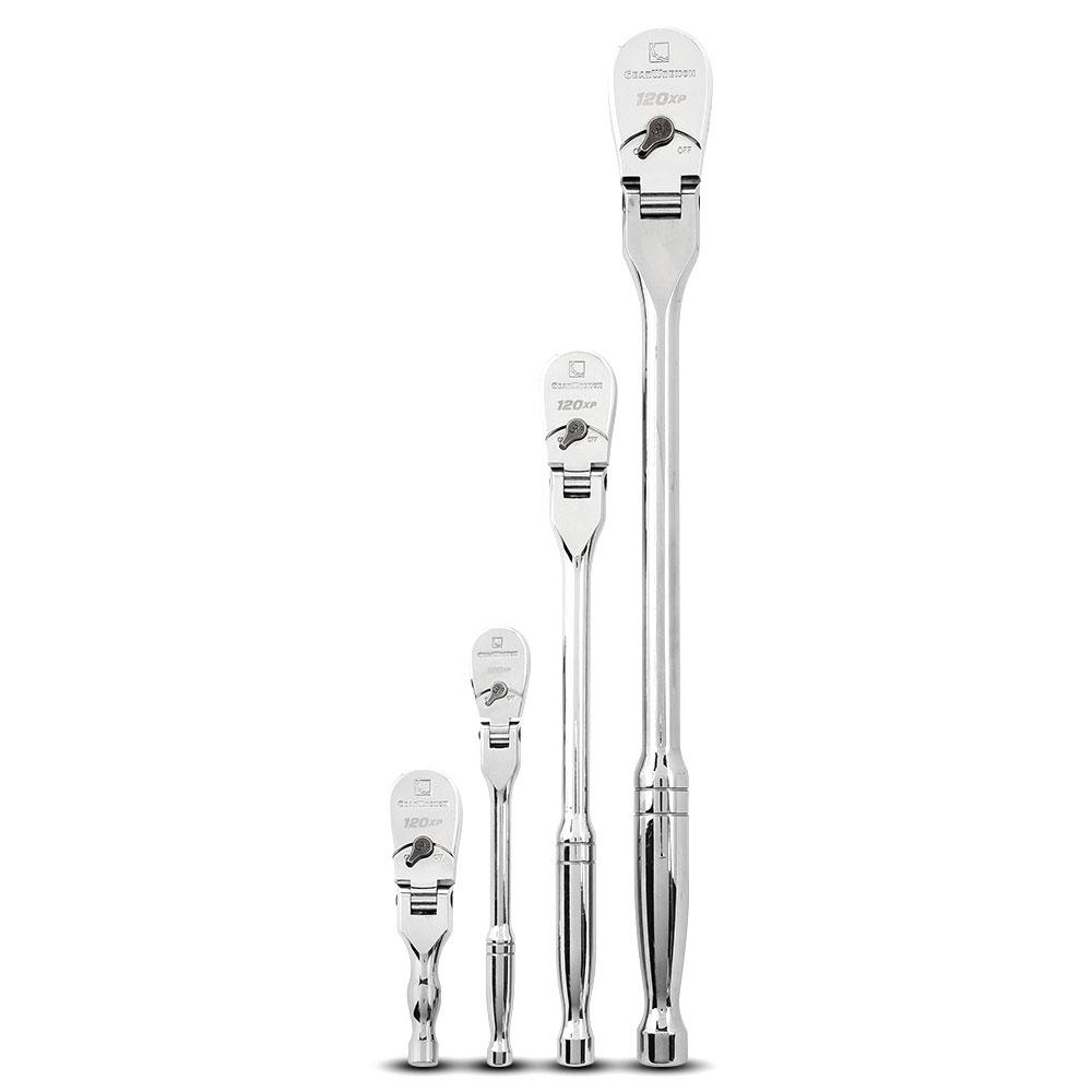 GEARWRENCH 81230P 4pce 120XP Full Polish Flex Handle Ratchet Set