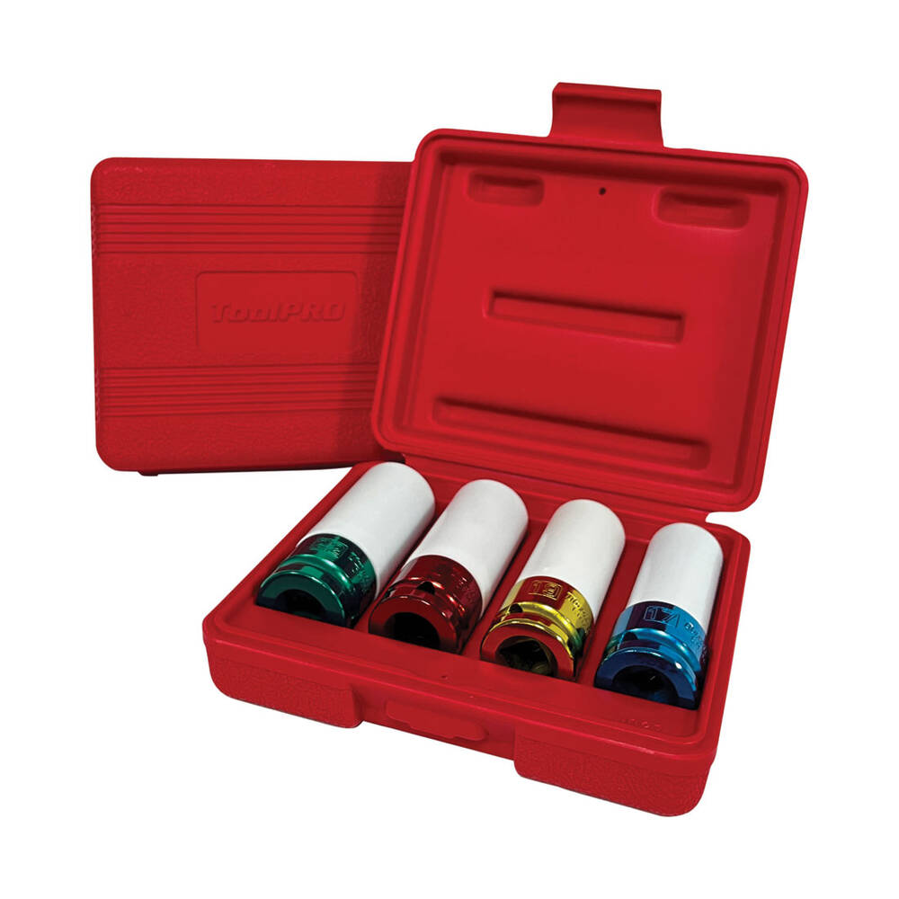 Impact Wheel Nut Socket Set 1/2" Drive Metric 4 Piece